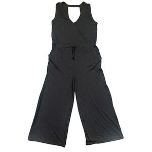 NWOT Becca Resortwear Women Black Sleeveless V Neck Wide Leg Jumpsuit Beach‎ M